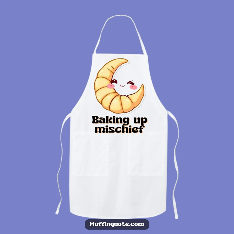 Funny Croissant Moon Apron: Bake with a Wink, Great Gift for Playful Bakers
