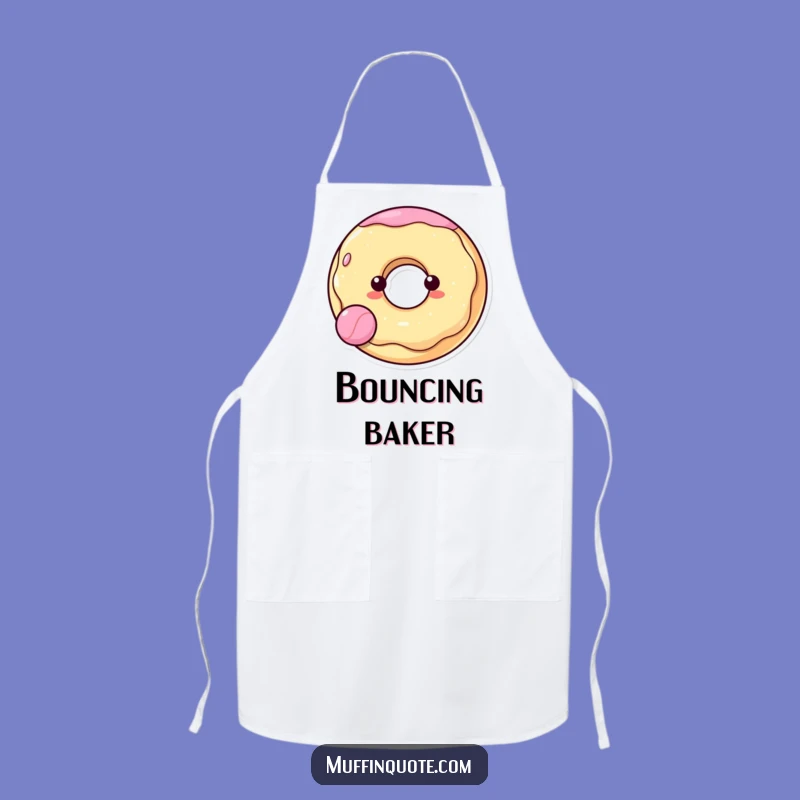Funny Donut Bouncing Ball Apron - Cheerful Chef Character Kitchenwear