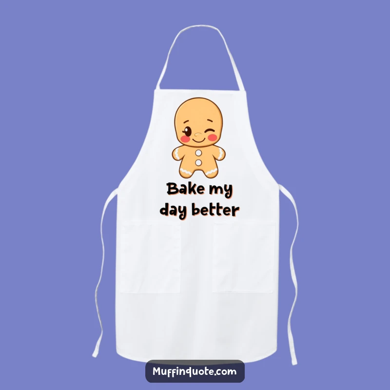 Funny Gingerbread Man Wink Apron: Bake Up Smiles and Cheeky Fun in the Kitchen