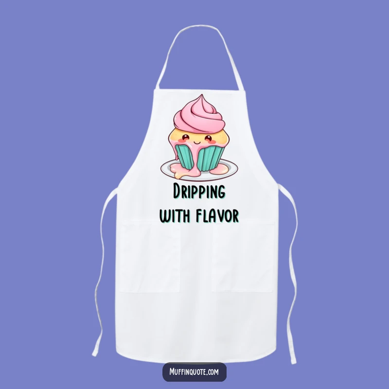 Funny Playful Cupcake Apron - Sweet Frosting Dripping Kitchen Wear