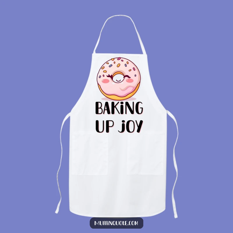 Funny Winking Donut Apron: Cook with Sweet, Playful Sprinkles Charm & Humor