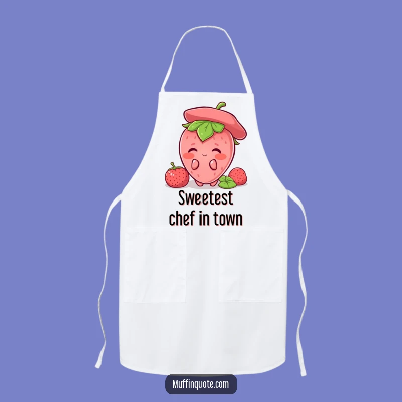 Funny Strawberry Shy Apron: Blushing Kitchen Charm, Ideal Funny Gift for Home Cooks