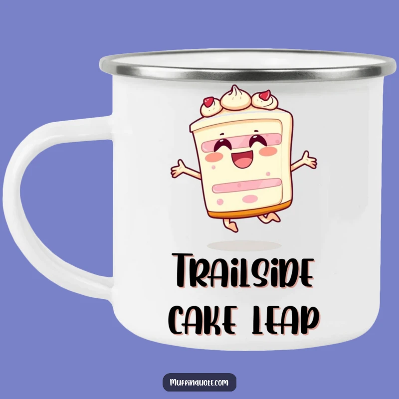 Funny Cake Leap Camp Mug: Sip Celebrations in the Great Outdoors