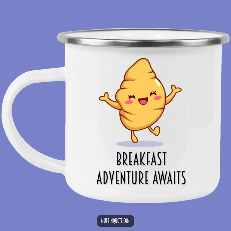 Funny Croissant Camping Mug: Enjoy Baked Joyful Hops Outdoors