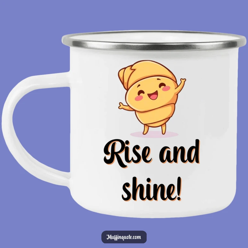 Funny Croissant Jig Camping Mug: Adventures Fuelled By Buttery Laughter!