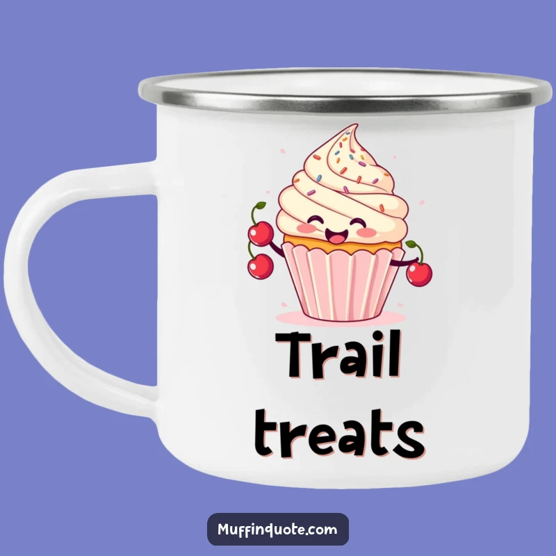 Funny Cupcake Juggling Camping Mug - Cherry Character Outdoor Gift