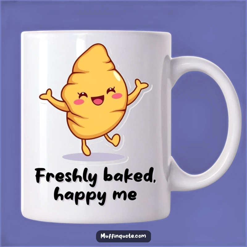 Funny Croissant Mug: Start Your Day with a Baked Joyful Hop