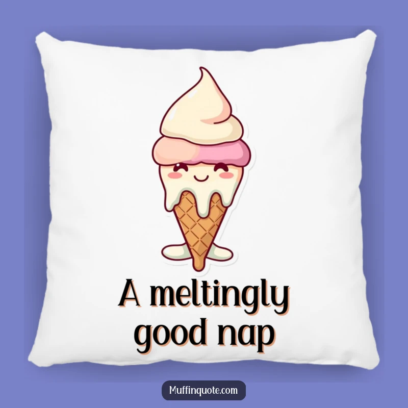 Funny Melting Ice Cream Cone Pillow - Huggable Sweetness and Comfort!