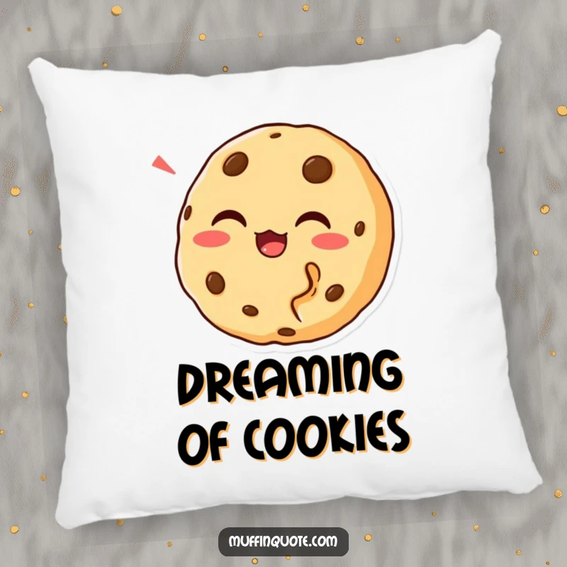 Funny Cookie Bite Pillow with a chortling cookie character, offering comfort and cookie-themed humor, a great funny gift idea.