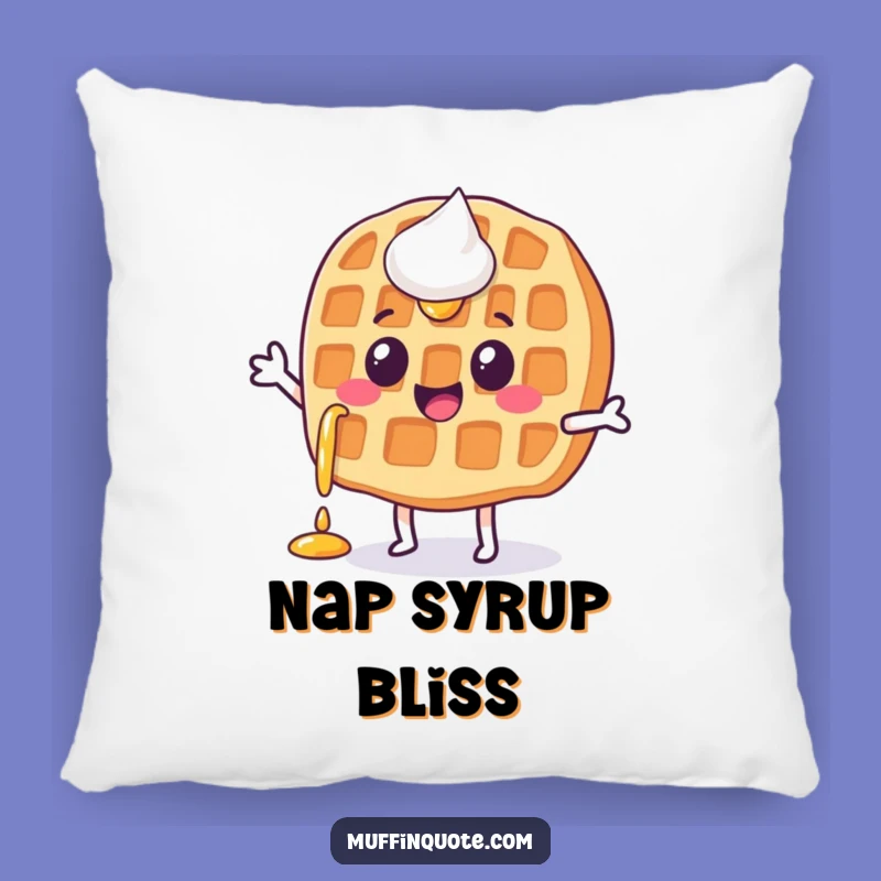 Funny Waffle Jigging Pillow - Cozy Syrupy Character Decor