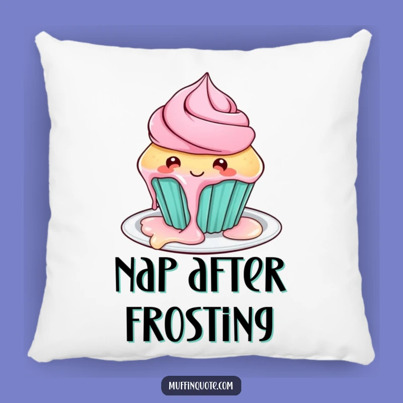 Funny Playful Cupcake Pillow - Cozy Frosting Dripping Comfort