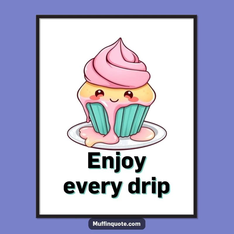 Funny Playful Cupcake Digital Art - Frosting Dripping Sweet Download