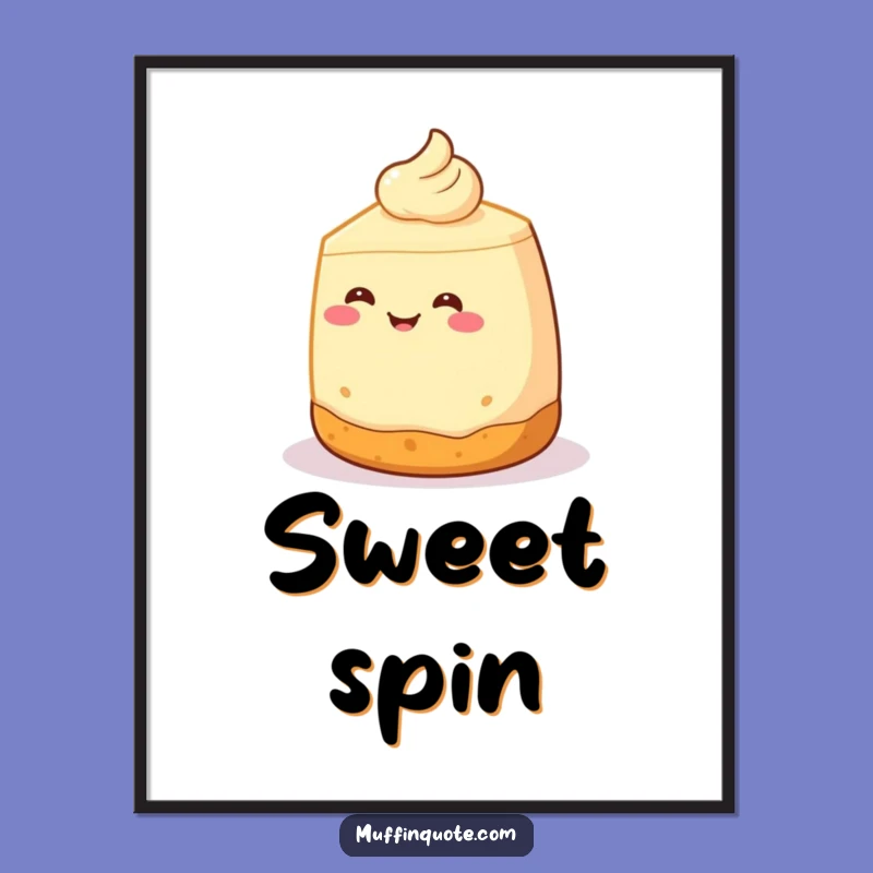 Funny Cheesecake Spin Digital Print: Instant Sweet Art for a Cheerful Home