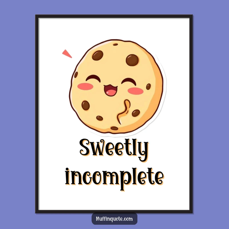 Funny Cookie Bite Digital Art: Chortling Character, Instant Funny Gift for Wall Decor