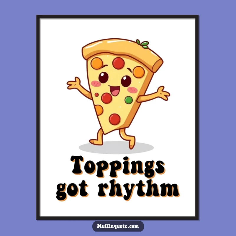 Funny Pizza Jig Digital Art - Dancing Slice Character Printable Foodie Gift