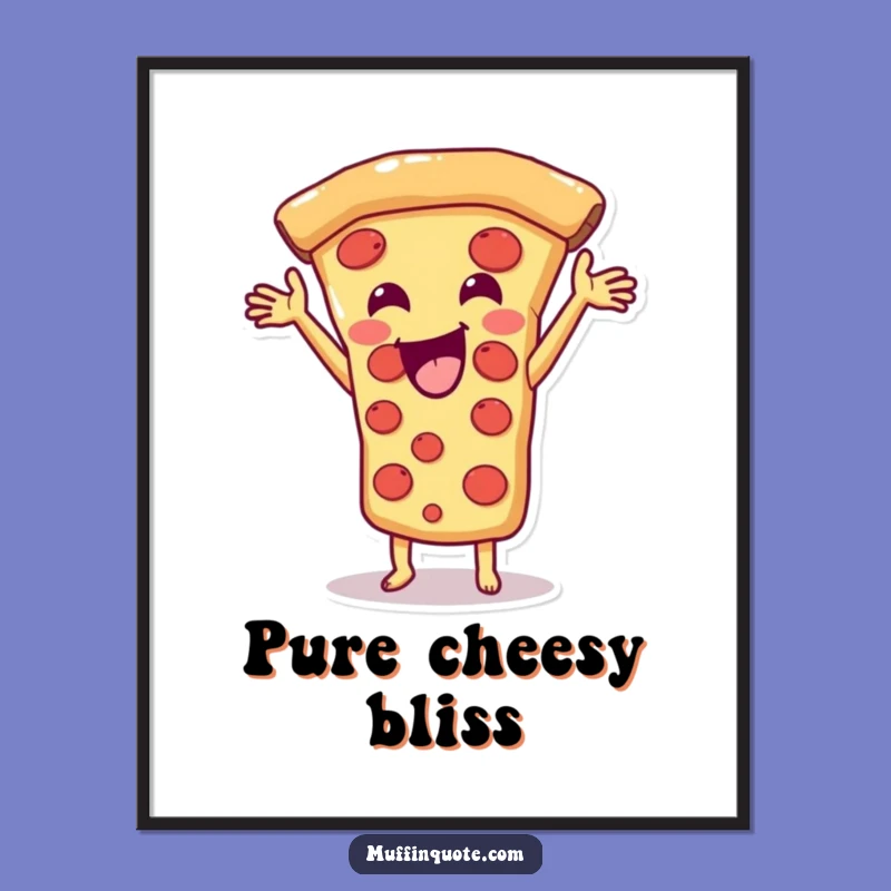 Funny Pizza Slice Digital Art: Cheesy Stretch Joy, Instant Funny Gift for Wall Decor