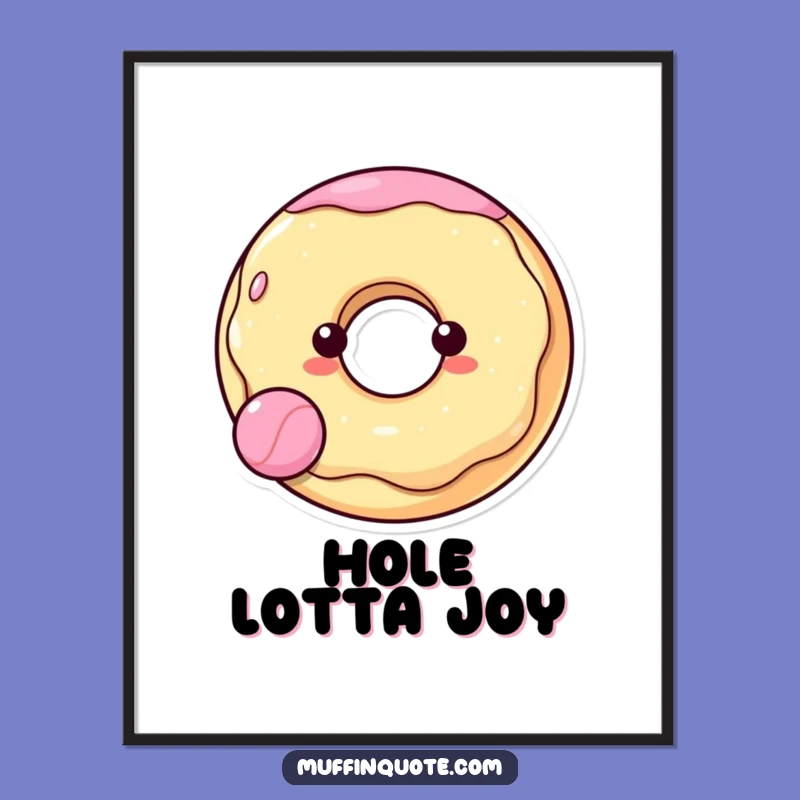 Funny Donut Bouncing Ball Digital Art - Cheerful Character Printable Decor