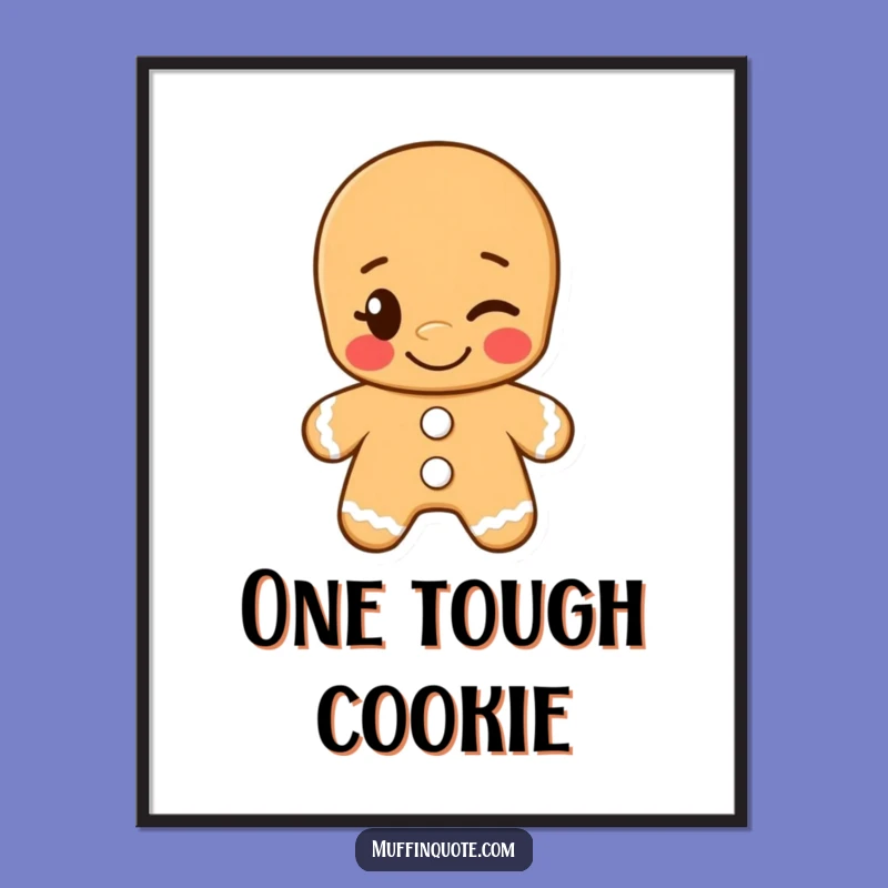Funny Gingerbread Man Wink Digital Art Print: Instant Cheeky Cheer for Your Walls