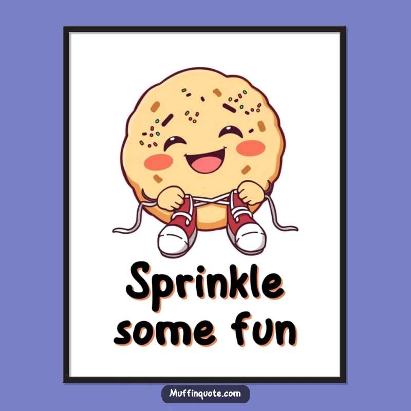 Funny Cookie Shoelace Digital Art: Instant Sweet Clumsiness for Your Walls!