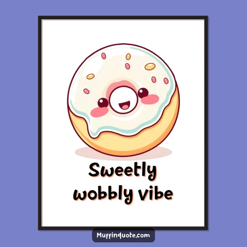 Funny Digital Art Print: Wobbly Donut Bliss, Stunning Funny Gift!