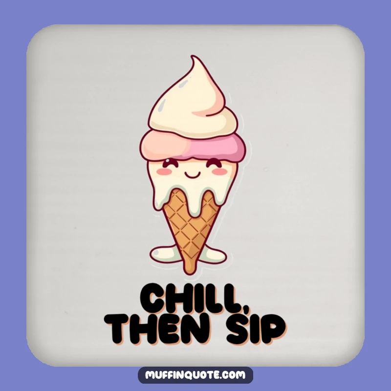 Funny Melting Ice Cream Cone Coaster - Protect Surfaces with Sweet Style!