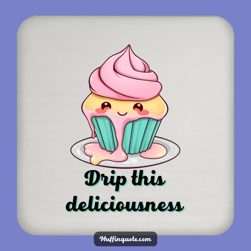 Funny Playful Cupcake Coaster - Charming Frosting Dripping Protector