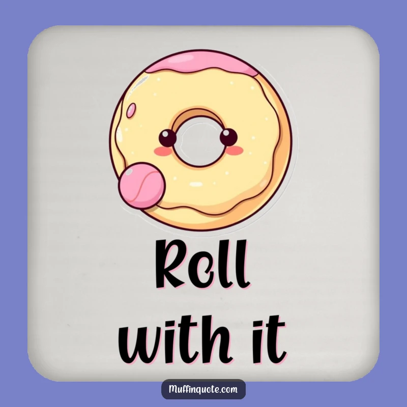 Funny Donut Bouncing Ball Drink Coaster - Cheerful Character Table Protector