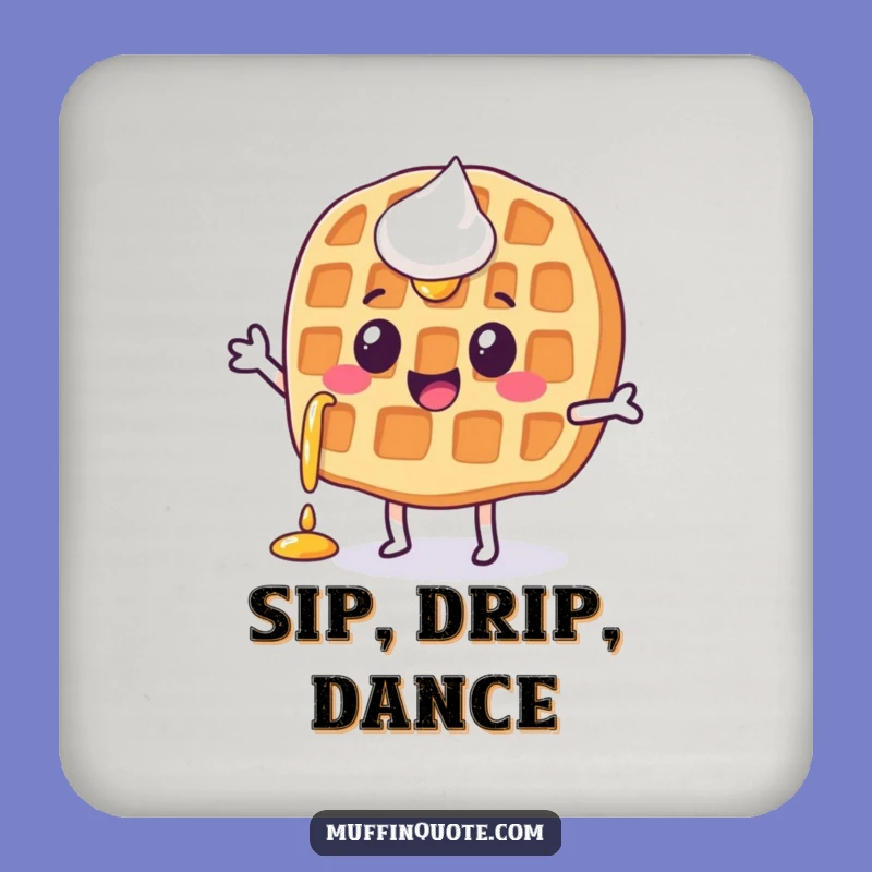 Funny Waffle Jigging Drink Coaster - Syrupy Character Table Protector
