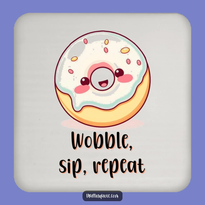 Funny Drink Coaster: Wobbly Donut Protection, Perfect Funny Gift!