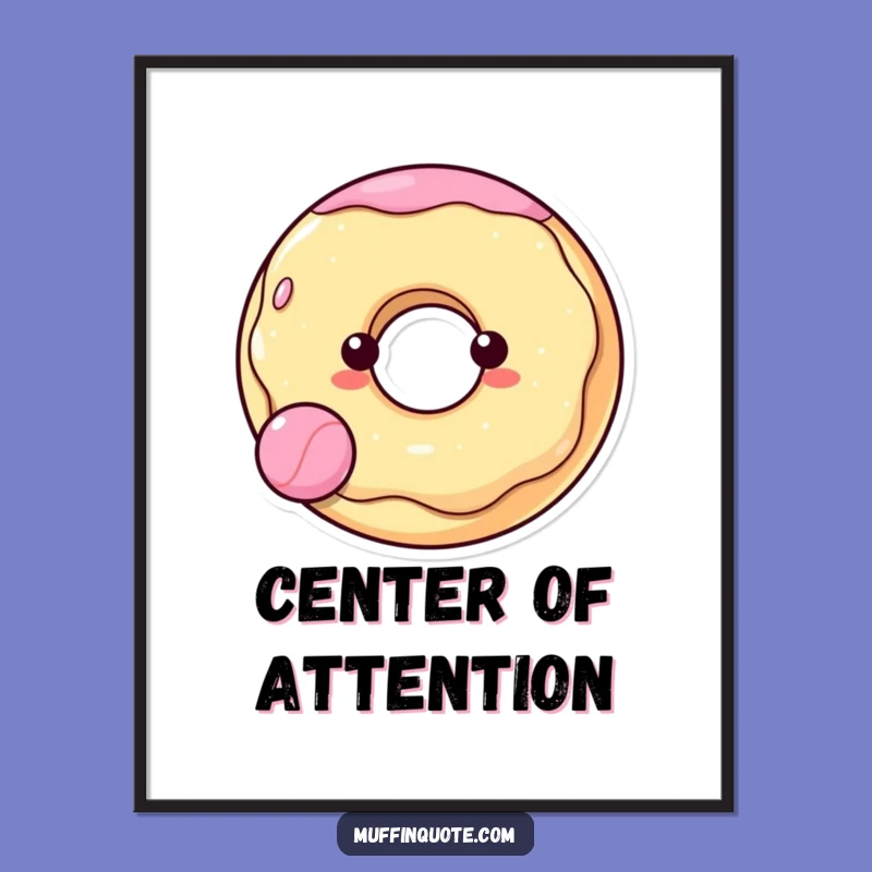 Funny Donut Bouncing Ball Poster - Cheerful Character Wall Art