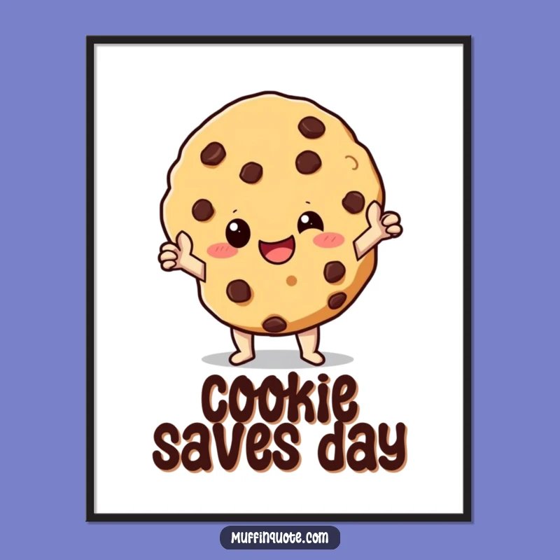 Funny Cookie Hero Poster: Sweet Strength Display, Unique Gift for Cookie Fans