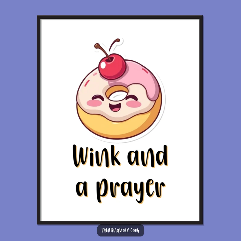 Funny Wobbly Donut Poster - Sweet Wall Art with a Wink