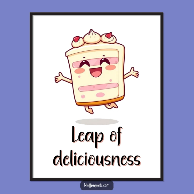 Funny Cake Leap Poster: Bring Celebratory Joy to Your Walls