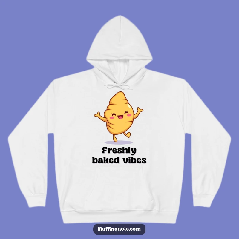 Cozy Funny Croissant Hoodie: Stay Warm with Baked Joyful Hop Comfort