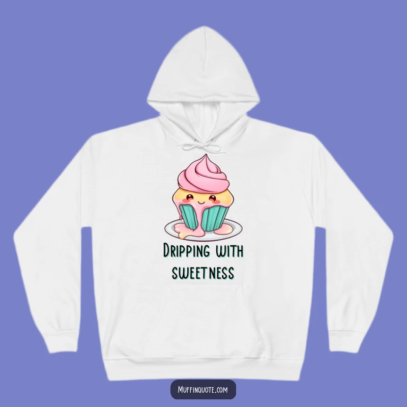 Funny Playful Cupcake Hoodie - Cozy Frosting Dripping Character Wear
