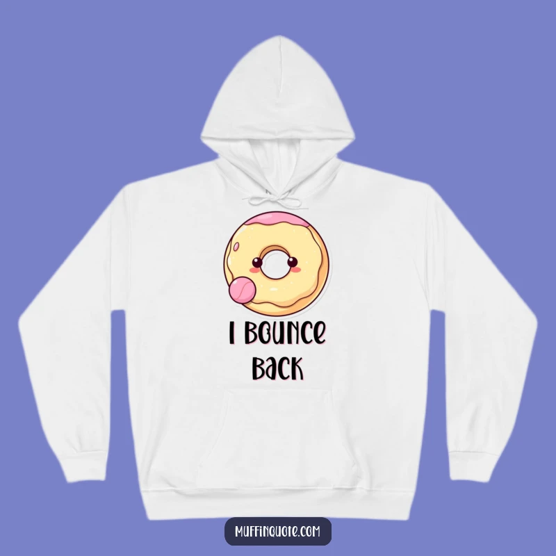 Funny Donut Bouncing Ball Hoodie - Cozy Cheerful Character Sweatshirt