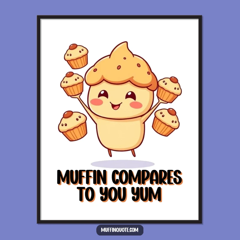 Free Printable Wall Art: Juggling Muffin Art, Humorous Decor Downloadable