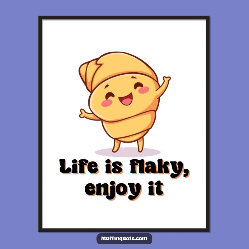 Funny Free Printable Wall Art: Dancing Croissant! Downloadable & Print at Home Decor.