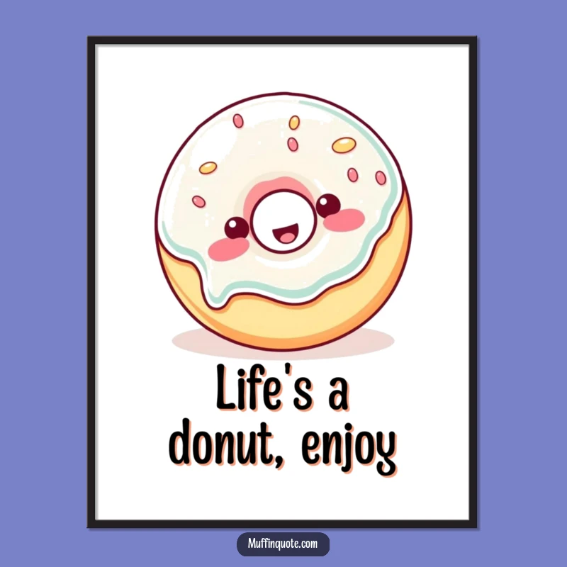 Funny Free Printable Wall Art: Wobbly Donut Character, Delicious Downloadable Decor for Sweet Spaces