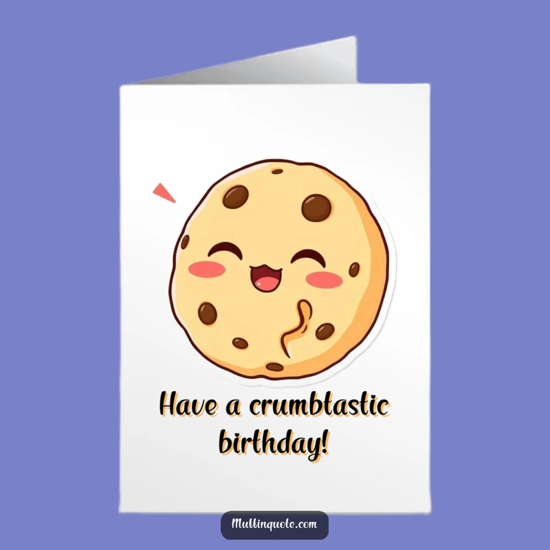 Free Printable Birthday Card: Chortling Cookie Bite, Funny Downloadable Gift for Fun