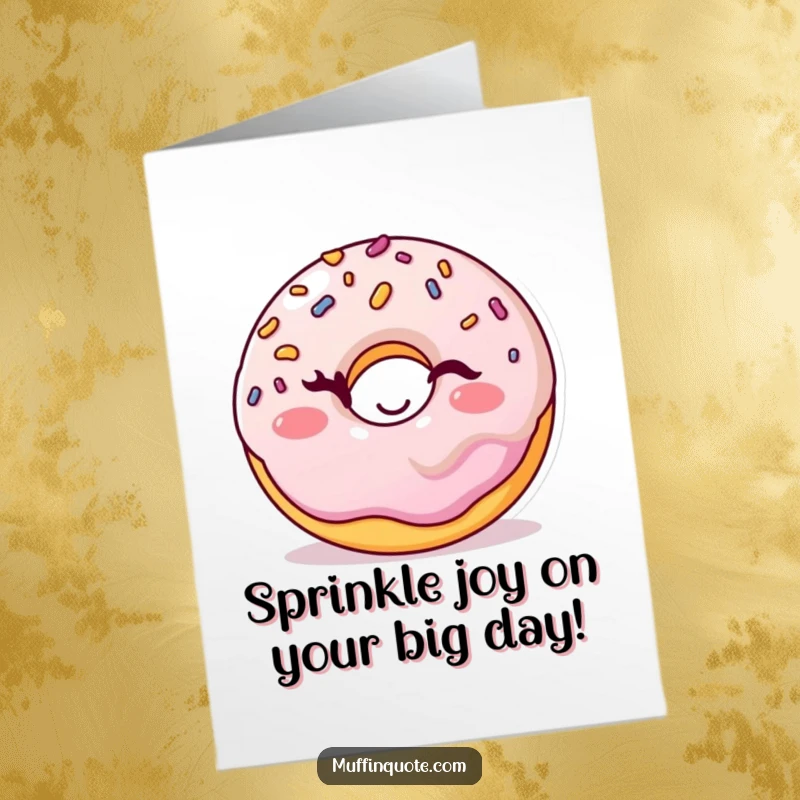 Funny Free Printable Donut Birthday Card: A cheerful, winking donut with sprinkles, ready to celebrate your special day.