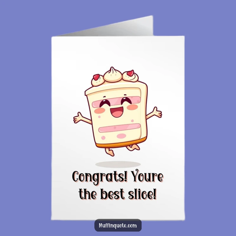 Free Printable Congrats Card: Joyful Cake Leap - Funny Downloadable Gift