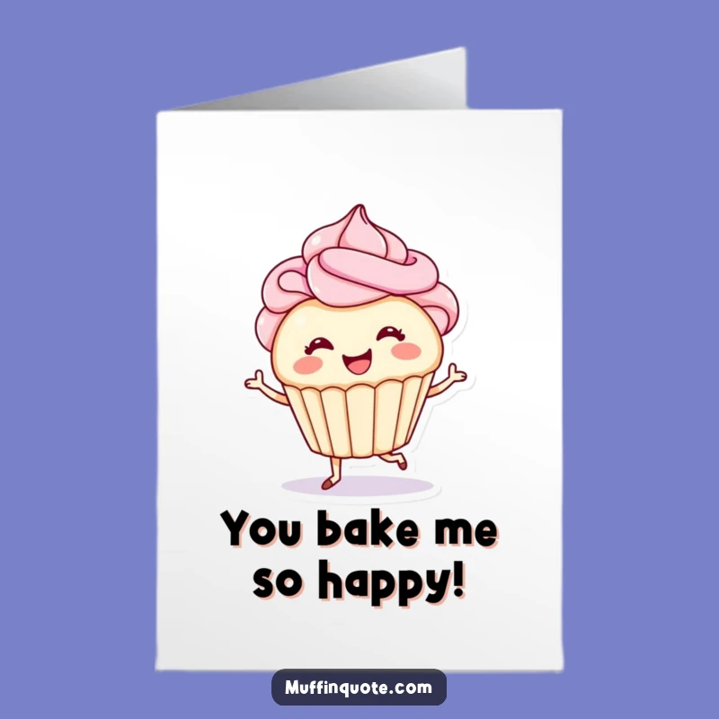 Free Printable Congrats Card: Dancing Cupcake Cheer - Funny DIY Downloadable