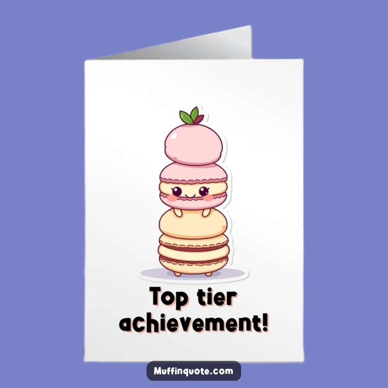 Free Printable Congratulations Card: Funny Macaroon Stack, Sweet Downloadable Gift for Achievements