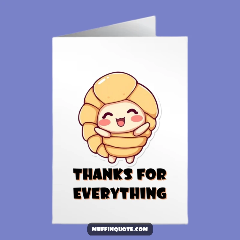 Free Printable Thank You Card: Funny Croissant Layers, Sweet Downloadable Gift for Gratitude