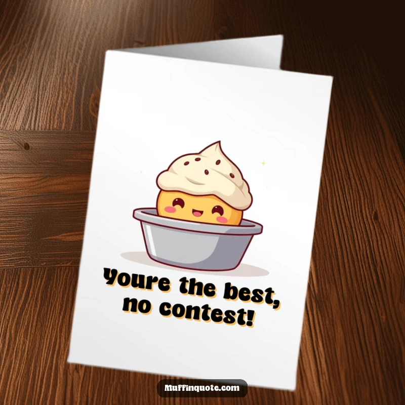 Funny Free Printable Thank You Card: A bubbly muffin character pops out of a tin, expressing sincere thanks with a smile.