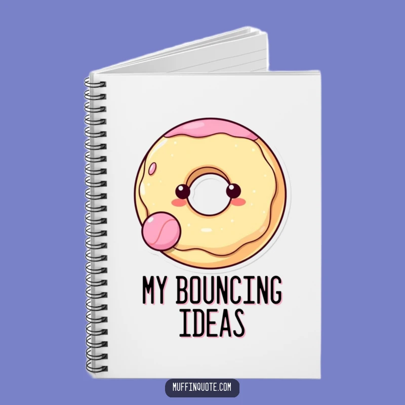 Funny Donut Bouncing Ball Notebook - Cheerful Character Journal