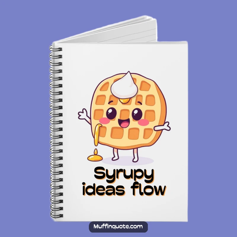 Funny Waffle Jigging Notebook - Syrupy Happy Character Journal