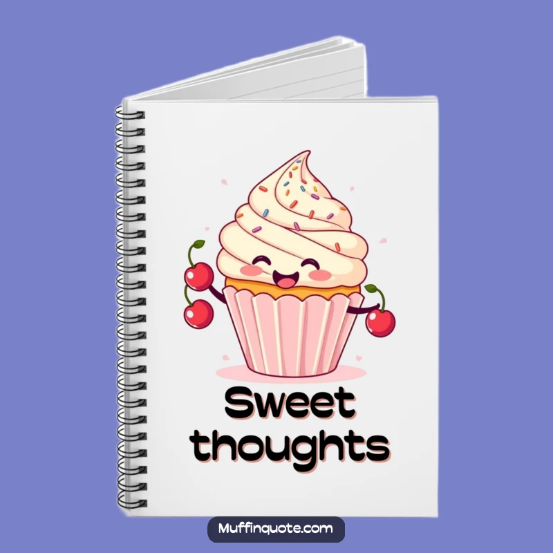 Funny Cupcake Juggling Notebook - Cherry Character Journal Gift