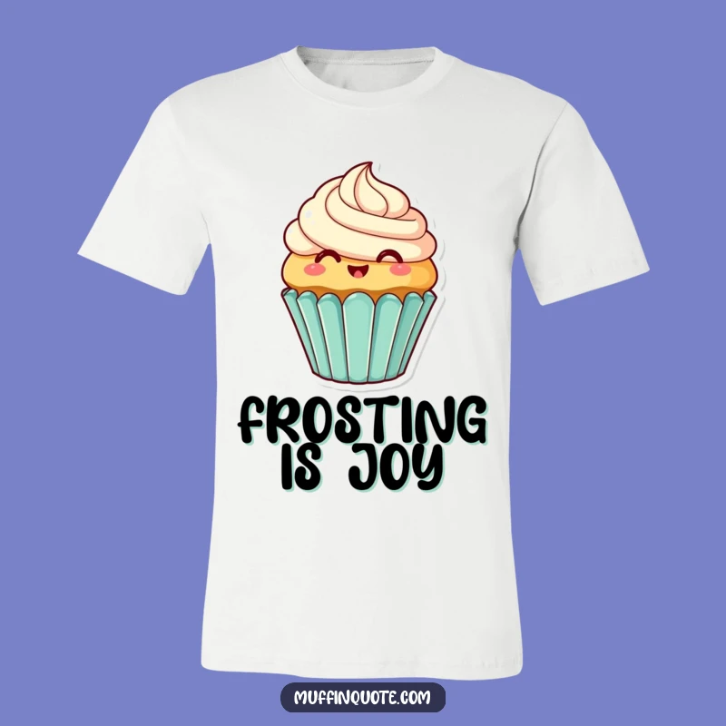Funny Cupcake Frosting Tee - Joyful Dessert Character Shirt
